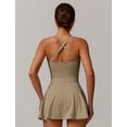 thumbnail image 6 of IWEMEK Women's Tennis Dresses Twist Front Split Ruffle Cami Dress with shorts Golf Active Dress, 6 of 8