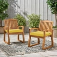 thumbnail image 2 of Outdoor Chair Cushions 19 X 19 Inch Water Resistant Patio With Tie Color Fastness Thick Seat Cushion For Garden Lawn Furniture Yellow Set Of 2, 2 of 7