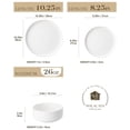 thumbnail image 2 of Juego de vajilla MALACASA LUNA 24 piezas de porcelana blanca, 2 of 7
