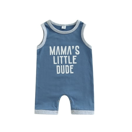 

Bagilaanoe Newborn Baby Boys Summer Jumpsuit Letters Print Sleeveless Bodysuit 6M 12M 18M 24M Infant Casual One Piece Romper