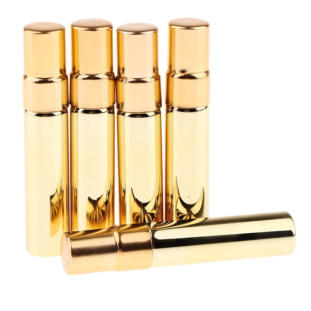 Botella de Bomba de vacía Macarena Atomizadores de perfume 5pcs 5 ml dorado
