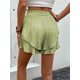 thumbnail image 2 of Pantalones cortos fluidos for mujer, falda pantalón estilo bohemio con volantes y mariposas, cintura alta, tela texturizada, doble capa, Color sólido, informal, 2 of 7