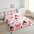 thumbnail image 4 of Erosebridal Cute Ghost Cat Comforter Set Twin Happy Halloween Pumpkin Bedding Set Gifts Teen,Black White Halloween Kitten Bed Comforter Set Pink Halloween Quilt Set 1 Pillow Case, 4 of 7
