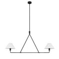 thumbnail image 3 of Aiwen Black Pendant Light Modern Linear Chandelier 2-Light Kitchen Island Lighting Fixture with Fabric Shade, 3 of 10