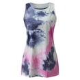 thumbnail image 3 of Dyfzdhu Summer Dresses for Women Casual Tie Dye Round Neck Sleeveless T Shirt Dress Beach Tank Mini Dress Navy, 3 of 9