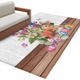 thumbnail image 2 of Easter Area Rug 4'x6', Spring Rabbits Eggs Botanical Flowers Butterfly Washable Non-Slip Rugs, Low Pile Large Carpet for Living Room Bedroom Dining Room Kitchen Office Indoor Mat, 2 of 9