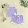 thumbnail image 2 of NOLDARES Toddler Girls Clothes Sleeveless Shirts Shorts Baby Girl Summer Outfit Cute Infant Outfits(Purple,2-3 Years), 2 of 7