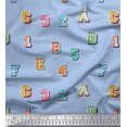 thumbnail image 1 of Soimoi Japan Crepe Satin Fabric Numbers & Alphabets Text Print Sewing Fabric Yard 42 Inch Wide, 1 of 4