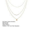 thumbnail image 6 of Mightlink 3 Tier Faux Pearls Sequins Pendant Necklace Stackable Golden Choker Chain Adjustable Length Necklace Jewelry Gift, 6 of 6