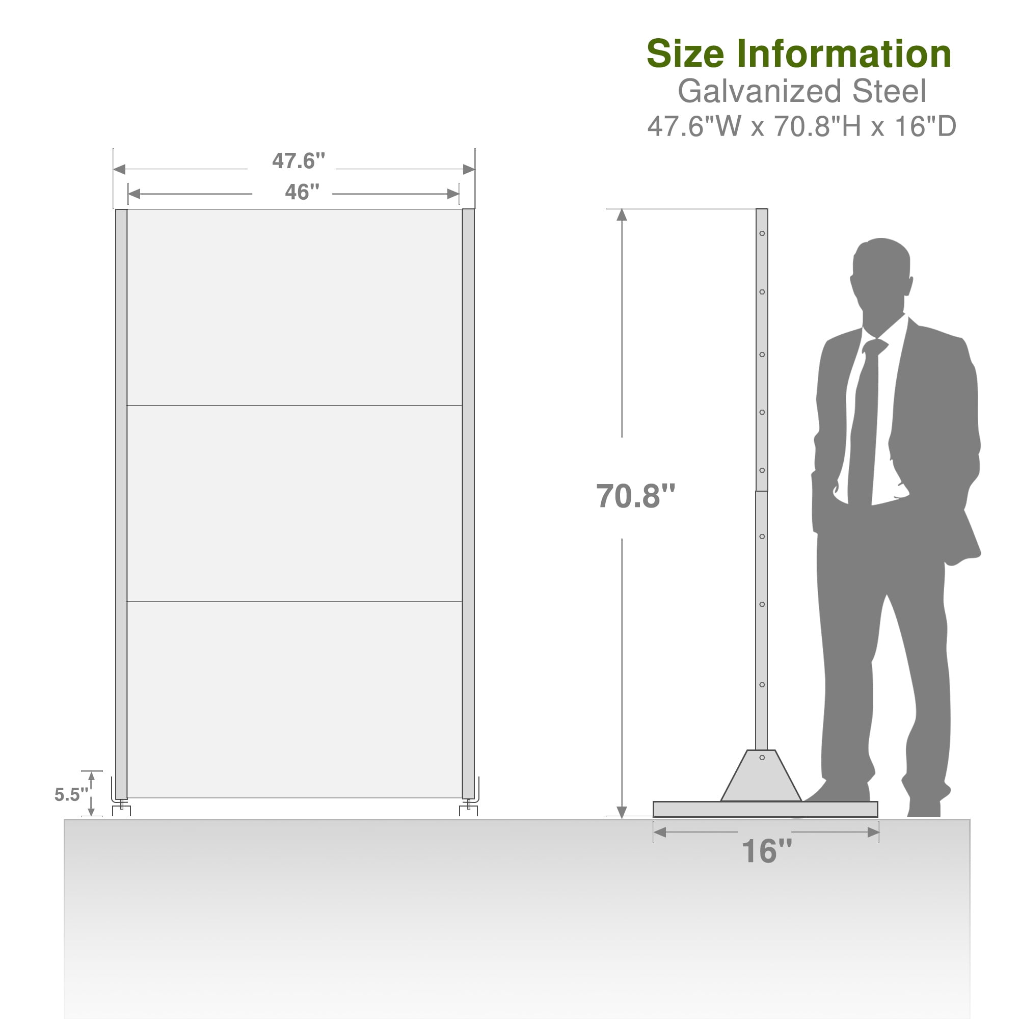 72"x47" Outdoor Privacy Screen with Stand Metal Balcony Decorative Screen,Black