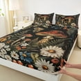 thumbnail image 3 of Manfei Natural Plant Mushroom Twin Sheet Sets,Country Floral Daisy Twin Fitted Sheet,Red White Black Flat Sheet For Boys Kids,Breathable Home Decor,3 Pieces, 3 of 7