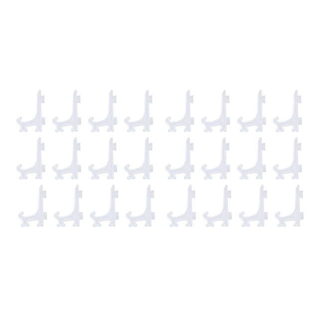 24 Piezas de 3 Pulgadas de Caballetes de Plástico O Portaplacas Soporte de Pantalla de Plato (Transparente)