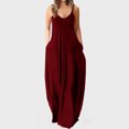 thumbnail image 1 of Lenago Robe Sans Manches Grande Taille pour Femmes Mode Taille Mi-Haute Col en V Sans Manches Couleur Unie Slim Soirée Plage Longue Robe Été Plage Robes en Solde, 1 of 5