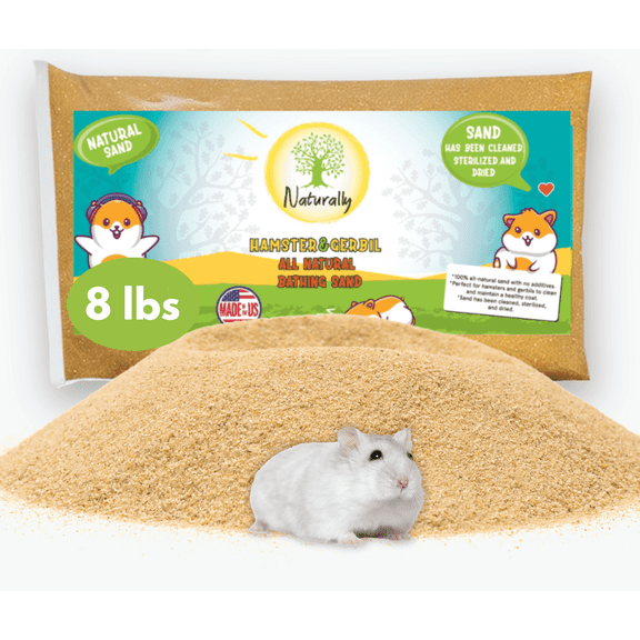 (8 Pound Bag) Hamster or Gerbil Bathing Sand Litter- All Natural Dry Desert Sand