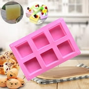 3 Packs 6 Cavities Silicone Cake Baking Mold (Purple, Blue, Pink), DaKuan Baking Mold Cake Pan, Biscuit Chocolate Mold, Ice Cube Tray, Soap Mold