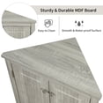 thumbnail image 4 of Triangle Corner Storage Cabinet with 3-Tier Adjustable Shelves and Two Doors - Space Saving Oak Freestanding Organizer for Bathroom and Living Room, 4 of 9