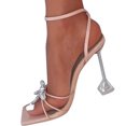 thumbnail image 4 of DPTALR Womens Sandals Fashionable Bow Rhinestones Strap High Heel Sandals Shoes, 4 of 7