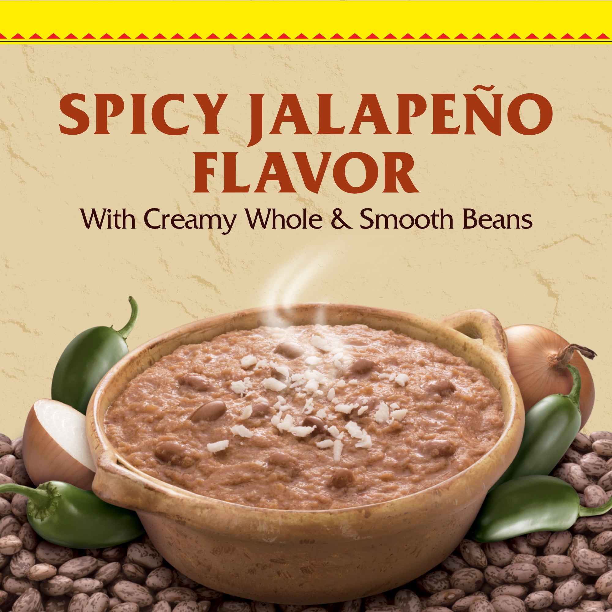 Rosarita Spicy Jalapeño Refried Beans, Canned Beans, 16 oz.