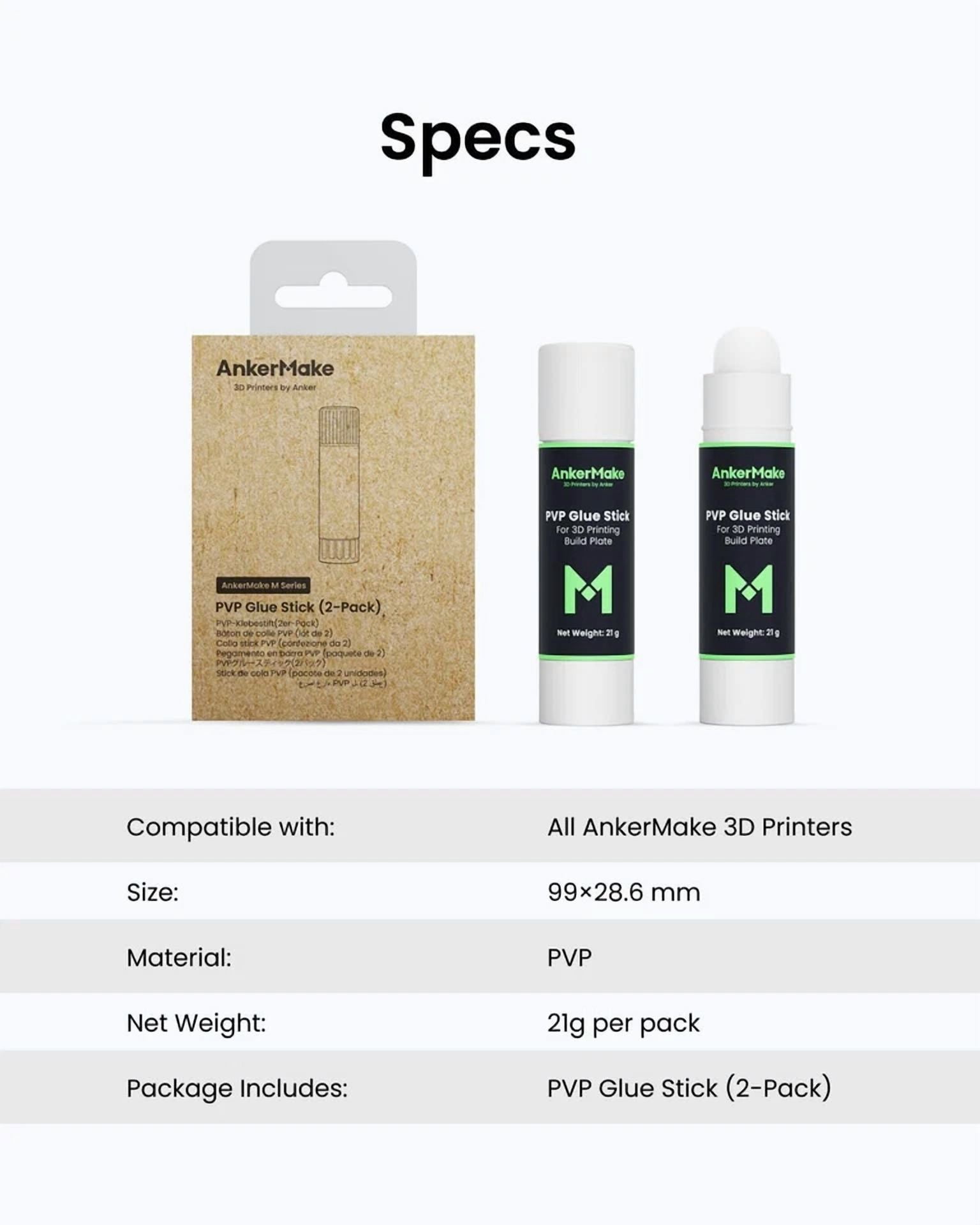 BUTTERFLY- Ankermake Pvp Glue Stick Compatible With Ankermake 3D Printer (2 Pack）