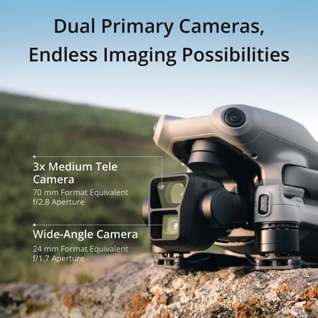 DJI Air 3 4K Dual Camera Aerial Drone with Remote Control & Batteries