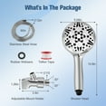 thumbnail image 2 of Doulami Shower Head Handheld Showerhead 10 Spray Modes High Pressure Shower Heads with 60" Stainless Steel Hose & Mount, 2 of 10