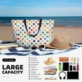 thumbnail image 5 of PISONIC Large Beach Travel Bag for Women, Colorful Polka Dot Printed Waterproof Sandproof Tote Bag with Zipper for Beach Vacation Travel Gym, 5 of 7