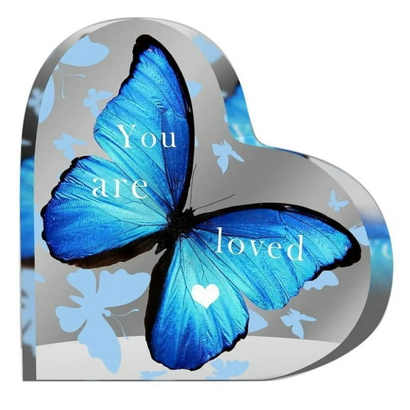 3PCS Acrylic Butterfly Heart Shaped Women's Gift Desktop Decoration Carving Souvenir Table Decoration Thankful Gift