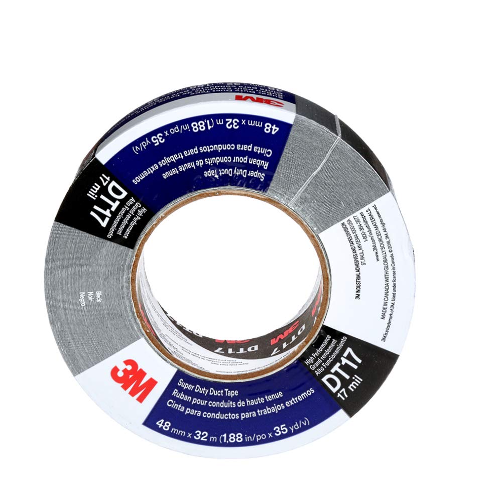 3M DT17 Super Duty Ultra-Thick Duct Tape, Black, 48 mm x 32m, 17 mil