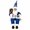 Blue and white Santa + bells, variant on 11.8 in Sitting Santa Claus Figurine with Lantern and Gift Sack, Christmas Shelf Mantel Holiday Decor