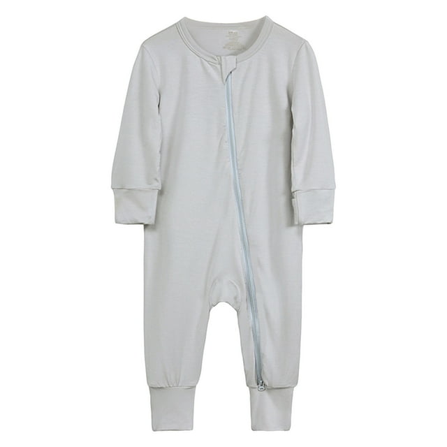 2025 Cotton 18 Month Clothes Rompers Footless Pajamas Zipper Snap Up Romper Boy Long Sleeve Sleeper