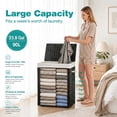 thumbnail image 6 of 23.8 Gal (90L) Laundry Hamper Laundry Basket with Lid and Handles Wicker hamper Foldable Removable Liner Bag Black, 6 of 7