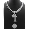thumbnail image 3 of iJewelry2 Kings and Queens Crowned Initial Letter T Crystals Pendant Silver-tone Cuban Linked Chain Necklace, 3 of 3