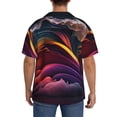 thumbnail image 3 of Yiaed Colorful Abstract Wave Motion Print Mens Casual Wrinkle Free Shirts Short Sleeve Button Down Summer Stretch Dress Shirt-Large, 3 of 5