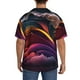 thumbnail image 3 of Fotbe Colorful Abstract Wave Motion Camisa Estampada de Manga Corta para Hombre, Casual de Verano, Estilo Playero, Sin Arrugas-Medium, 3 of 5