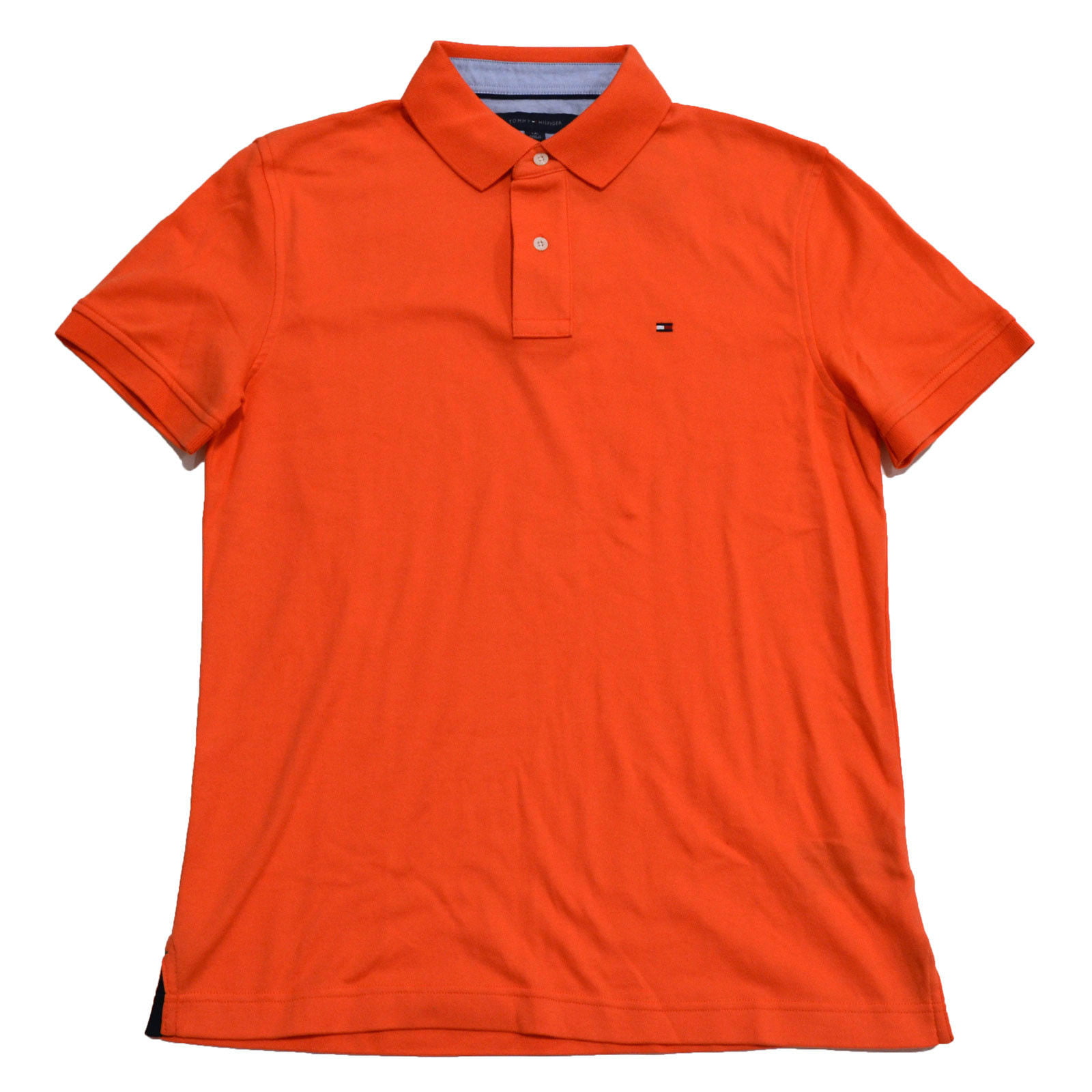Tommy Hilfiger Mens Polo Shirt Custom Fit Interlock Top Pocket Flag Logo Casual 