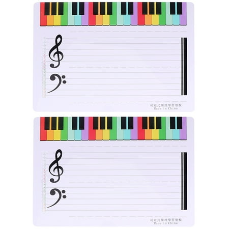 

2Pcs Erasable Writing Staff White Board Music Teaching Practice Board(White)