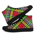thumbnail image 4 of Coolcustomize Women's Vintage Scottish Plaid Sneakers - High-Top Lace-Up Round-Toe Casual Shoes, Colorful Plaid Pattern (Green/Red/Black/Teal/Purple), Ladies' Boots Suitable For Everyday Wear, Travel, 4 of 9