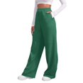 thumbnail image 2 of Hauaitttt Women’s Lined Sweatpants Wide Straight Leg Pants Bottom Sweatpants Joggers Pants Workout High Waisted Yoga Pants with Pockets Linen Pants for Women Casual and Track Pants Loose Womens Pants, 2 of 6