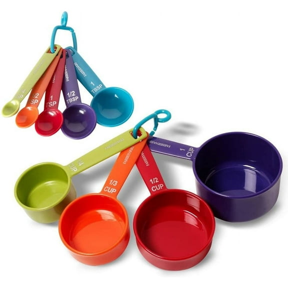Farberware Color 9-Piece Plastic Measuring Cups and Spoons Set