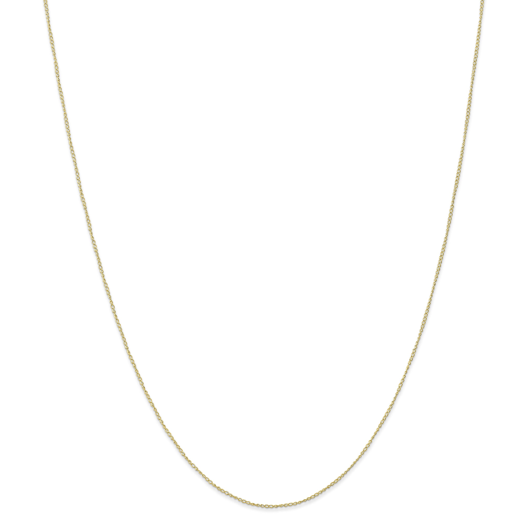 Lex & Lu 14k White Gold 1.3mm Curb Pendant Chain Necklace
