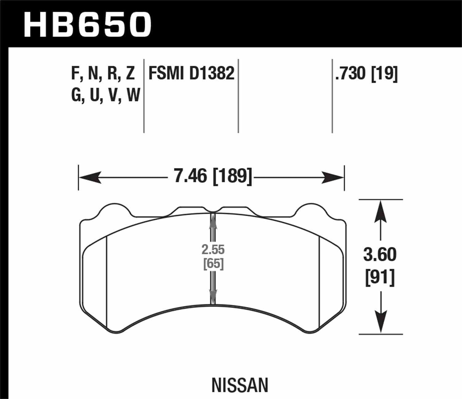 Hawk Performance HB650G.730 DTC-60 Disc Brake Pad