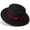 Black, variant on Womens Classic Wide Brim Fedora Hat with Thin Leather Tag Band for Daily Downtown Commute Coastal Road Trip Garden Party Wrinkle Resistant Travel Hat Wine