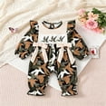 thumbnail image 2 of Xyant Newborn Baby Girl Hunting Outfit Camo Ruffle Long Sleeve Romper Jumpsuit Smocked Bubble One Piece Clothes Fall Winter (Black,12-18 Months), 2 of 6