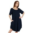 thumbnail image 2 of Inkmeso Nightgowns for WoMen's Short Sleeve W/ Round Neck Nightdress Jersey Tunic Loungewear, 2 of 7