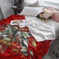 thumbnail image 3 of Christmas Bird Throw Flannel Blanket 30x40In Pine Cone Branch Black Red Winter Snowflake Super Soft Cozy Bed Blanket, Lightweight Plush Fuzzy Bed Throw for Bedroom Sofa Couch Living Room, 3 of 4