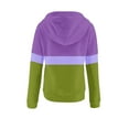 thumbnail image 4 of Women's Henley Hoodie Sweatshirt Drawstring Color Block Hooded Pullover Casual Lightweight Sweatshirts with Pocket, 4 of 4