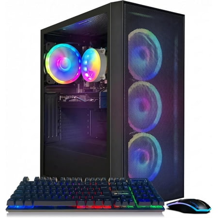 STGAubron Gaming Computer, RX 580 8G GDDR5, Core i7 8th Gen, 16G DDR4, 1T SSD, WiFi, BT 5.0, Windows 11 Home