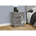 thumbnail image 4 of Monarch Specialties Accent Table, End, Side Table, 2 Tier, Bedroom, Nightstand, Lamp, Storage Drawer, Antique Grey Veneer, Transitional, 4 of 4