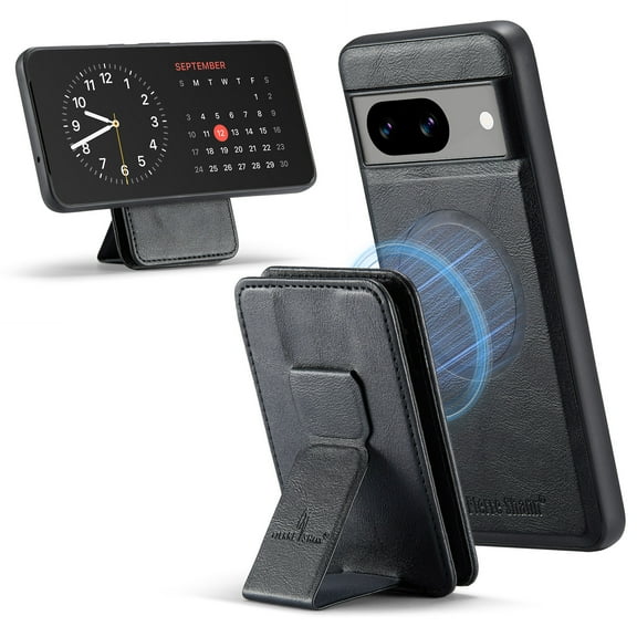 Wallet Case for Google Pixel 7, Compatible with MagSafe for Men Women, Detachable Magnetic Clasp Wallet Phone Case with Card Slots Holder RFID Blocking for Google Pixel 7, Black