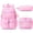 Pink, variant on 3 PCS Waterproof Backpack with Lunch Box & Pencil Case Set, Kawaii Bookbag Large Capacity Lightweight Daypack, Purple